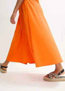 bonprix bonprix Vestido de punto de algodón puro Naranja cálido Outlet