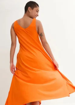 bonprix bonprix Vestido de punto de algodón puro Naranja cálido Outlet