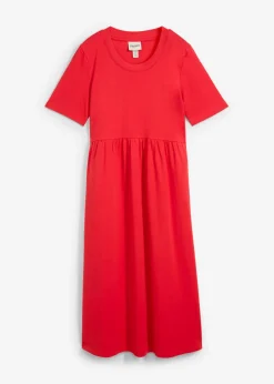 bonprix bonprix Vestido de punto de algodón puro fresa