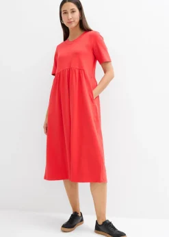bonprix bonprix Vestido de punto de algodón puro fresa
