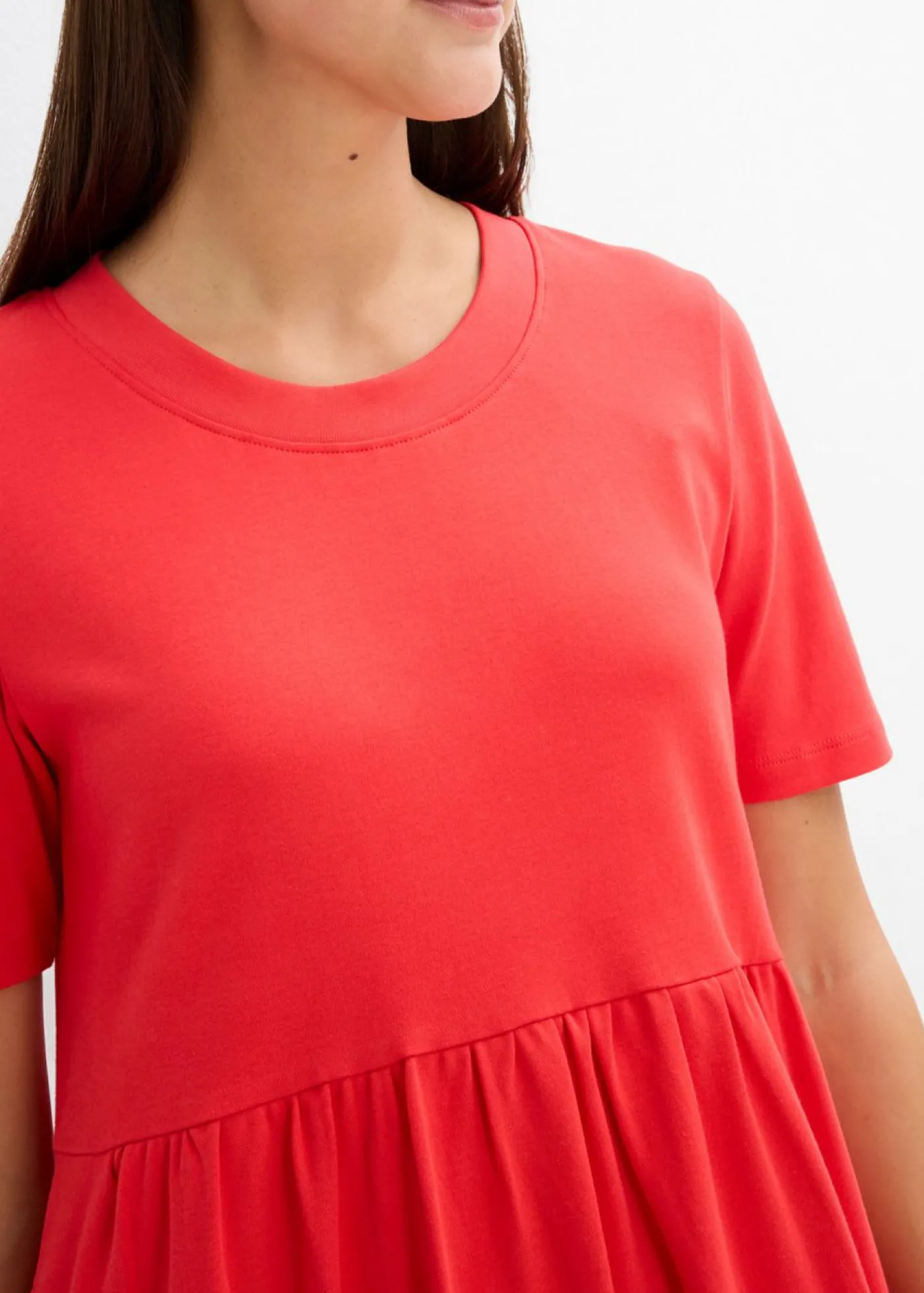 bonprix bonprix Vestido de punto de algodón puro fresa