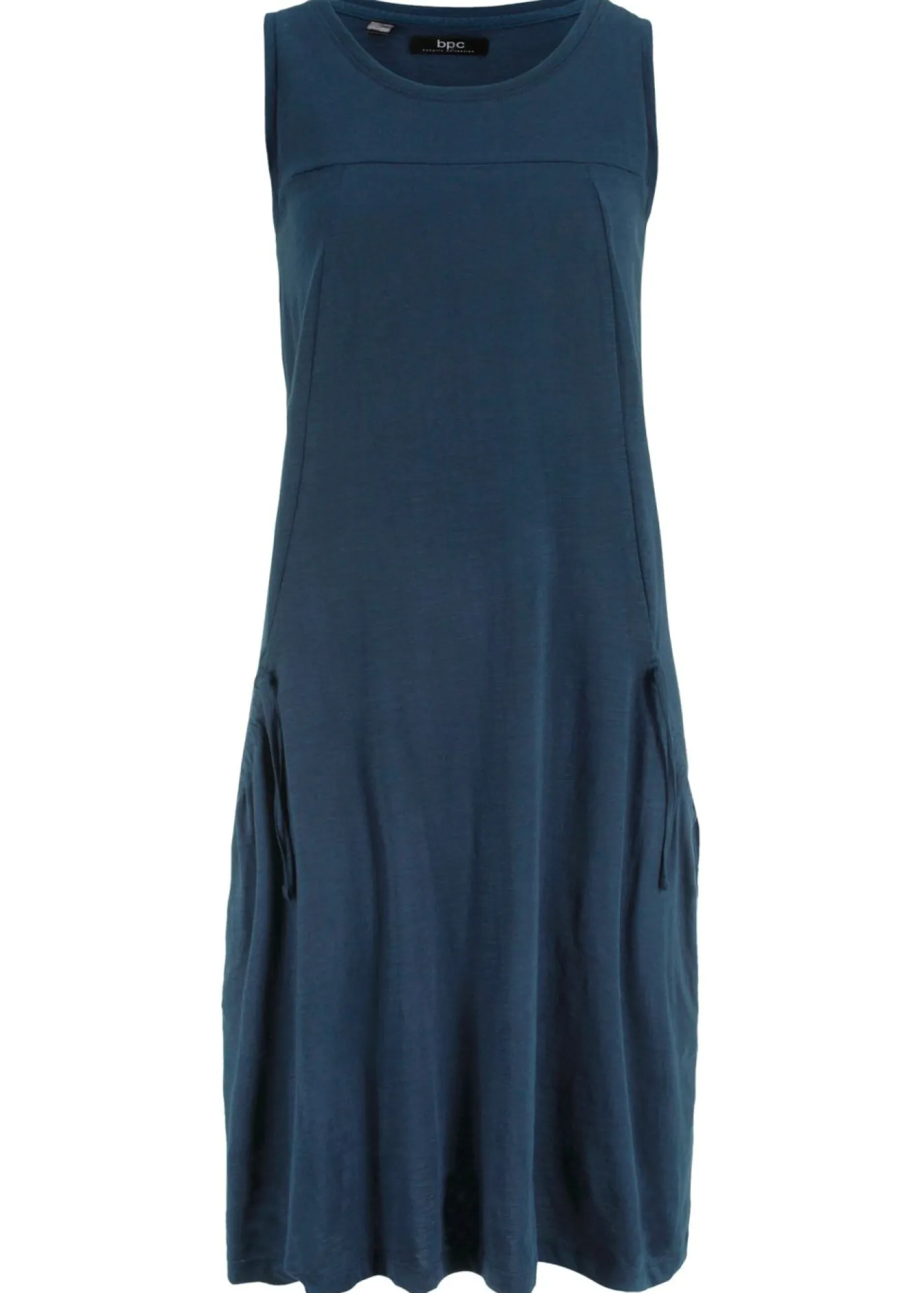 bonprix bonprix Vestido de punto de algodón con bolsillos Azul oscuro Best