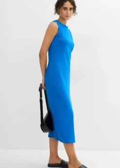 bonprix bonprix Vestido de punto de algodón con elástico Azur New