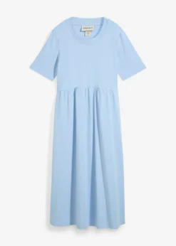 bonprix bonprix Vestido de punto de algodón puro Azul claro New