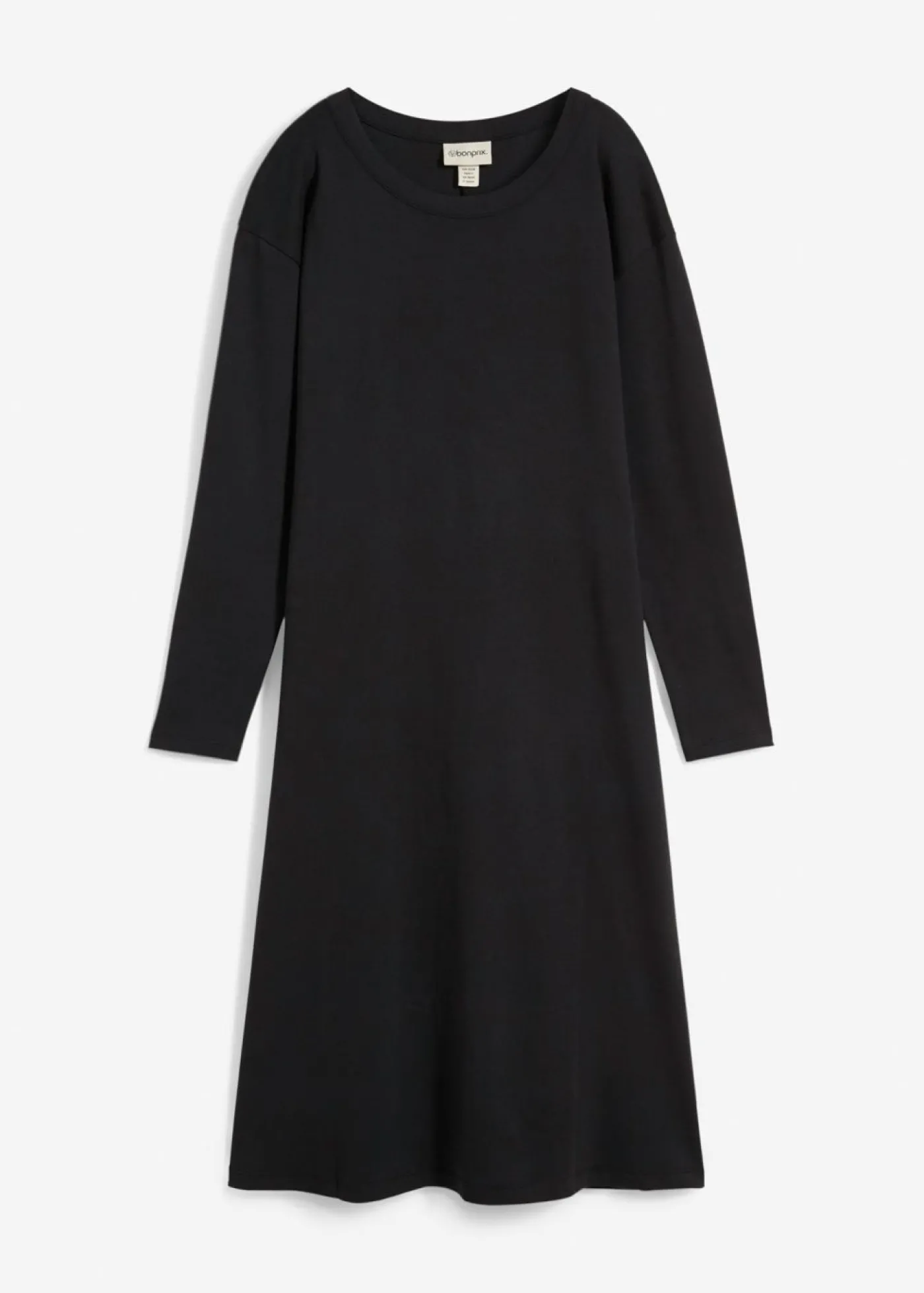 bonprix bonprix Vestido de punto de algodón orgánico puro pesado Negro Hot