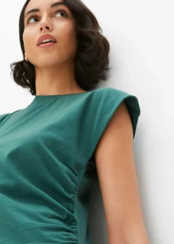 bonprix bonprix Vestido de punto de algodón con elástico verde mate Hot