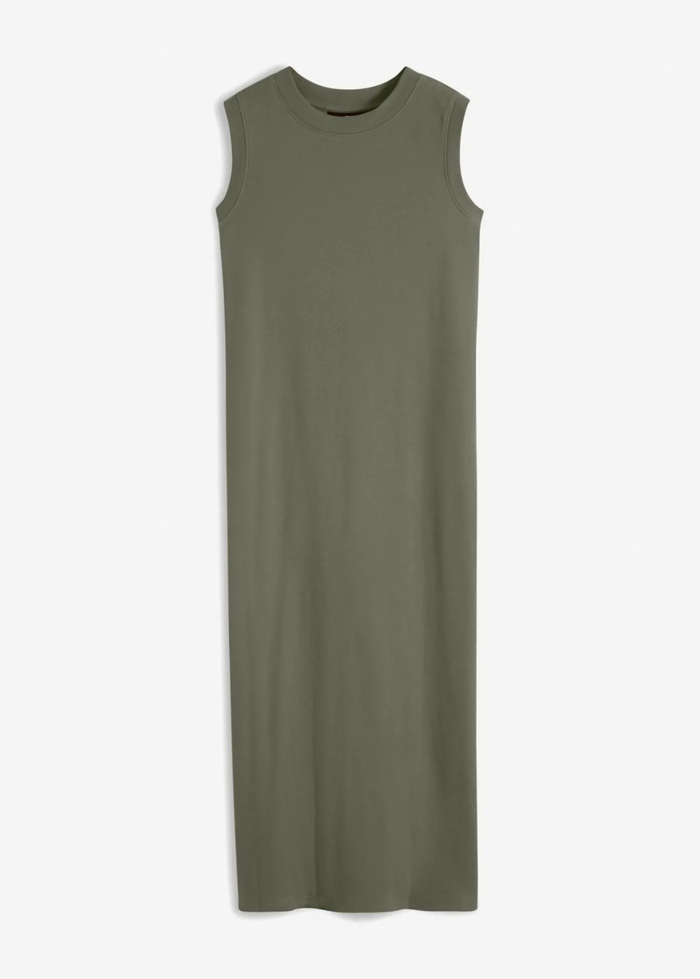 bonprix bonprix Vestido de punto de algodón con elástico Verde oliva Sale