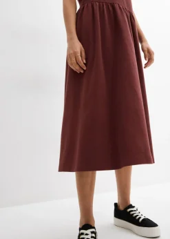 bonprix bonprix Vestido de punto de algodón orgánico puro Café Outlet