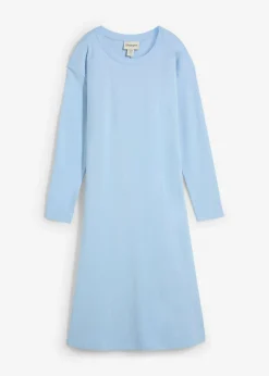 bonprix bonprix Vestido de punto de algodón orgánico puro pesado Azul claro Clearance