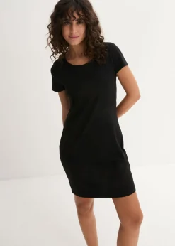 bonprix bonprix Vestido de punto de algodón orgánico elástico Negro Best