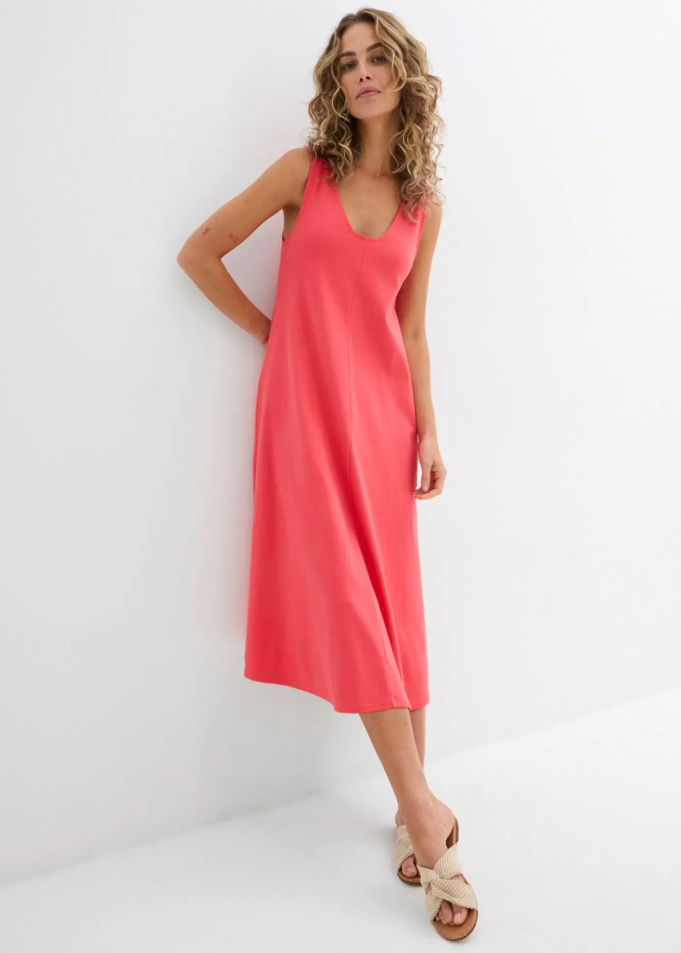 bonprix bonprix Vestido de punto de algodón orgánico puro rosa paraíso Discount