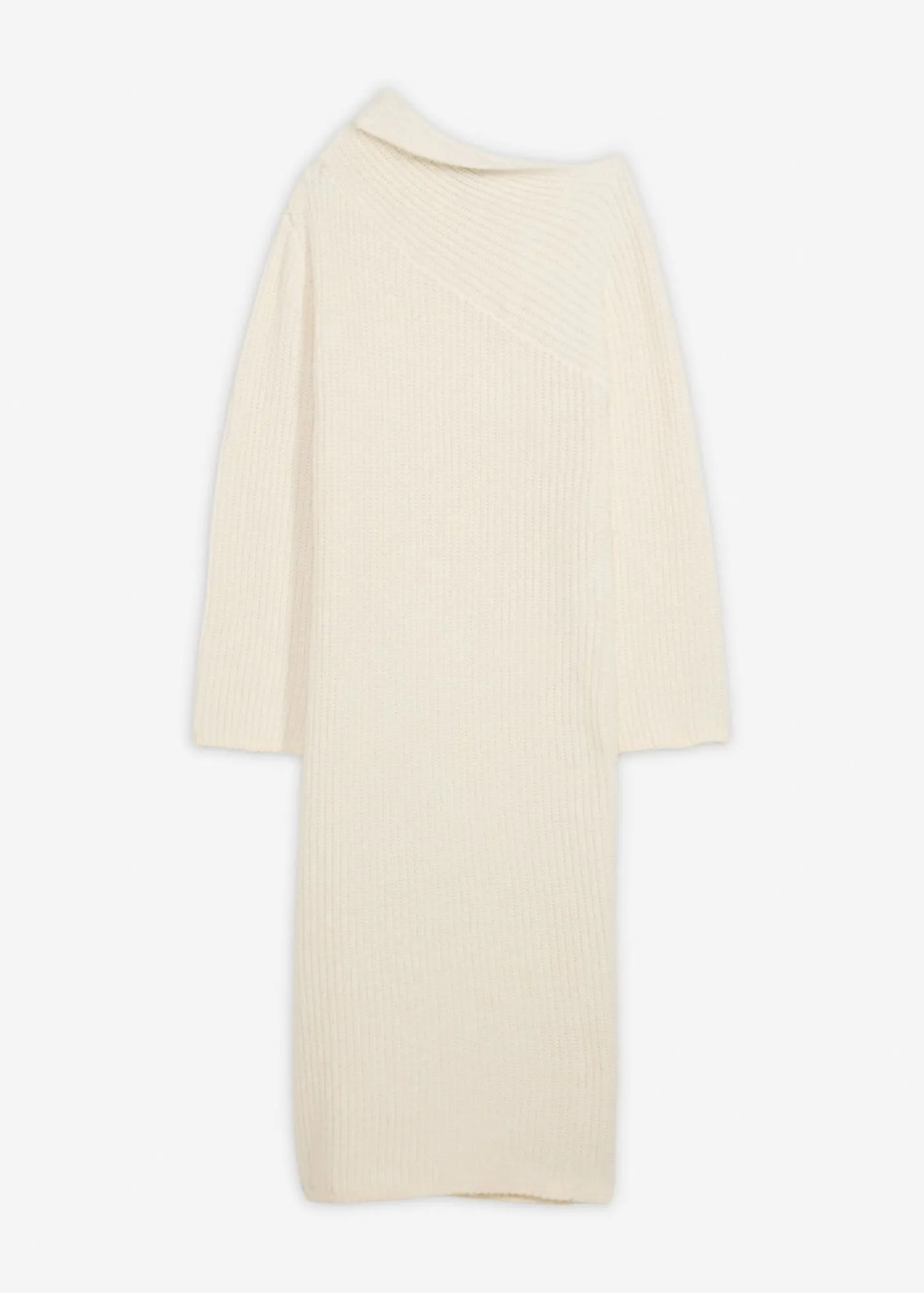 bonprix bonprix Vestido de punto de canalé blanco perla Online