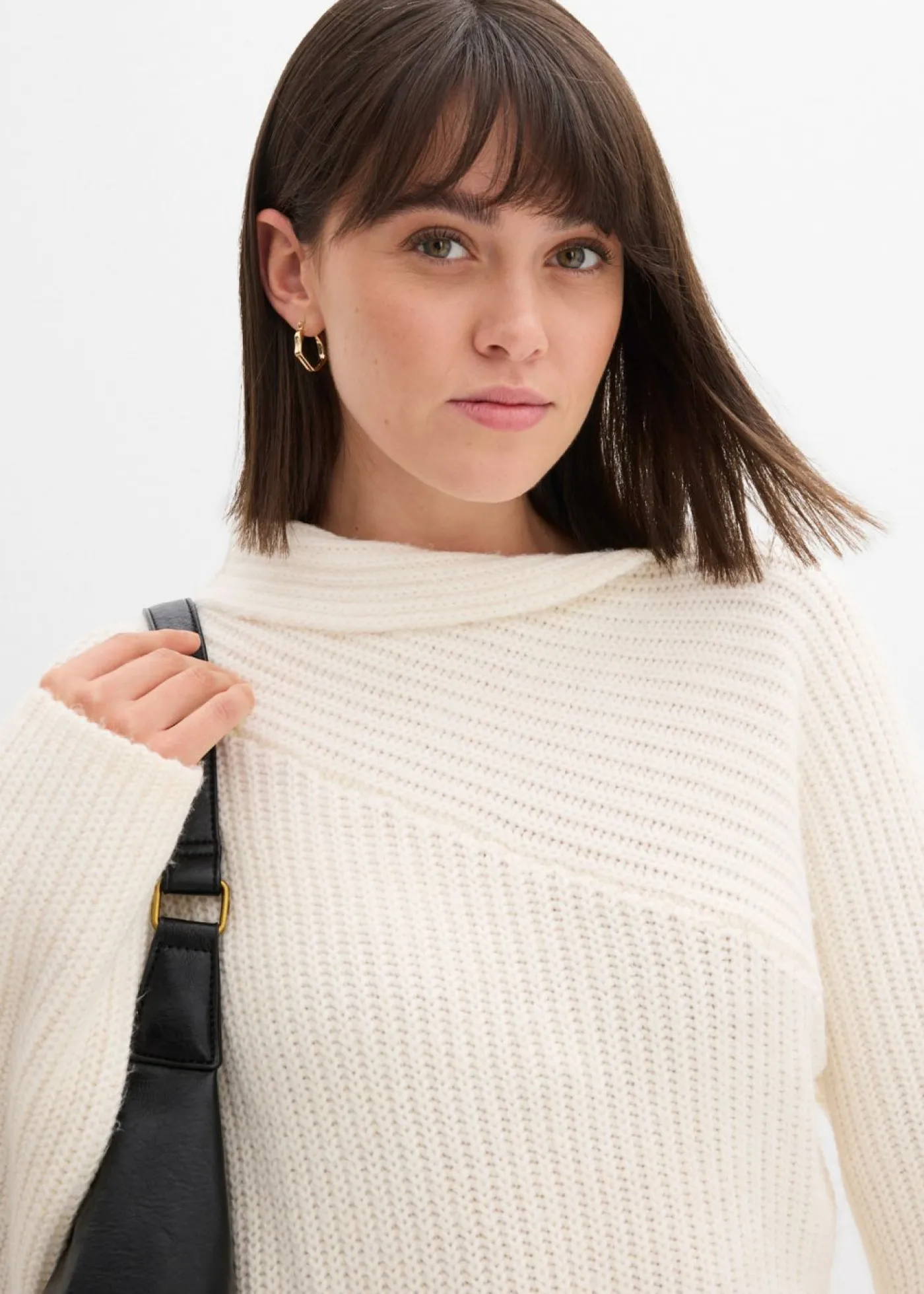 bonprix bonprix Vestido de punto de canalé blanco perla Online