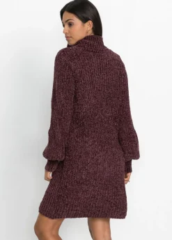 bonprix bonprix Vestido de punto de chenilla de poliéster reciclado Berenjena Online