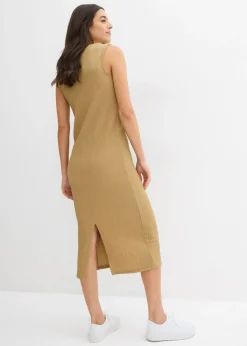 bonprix bonprix Vestido de punto de crepé oliva pálido Discount