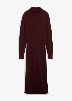 bonprix bonprix Vestido de punto de lana merina rojo burdeos Clearance