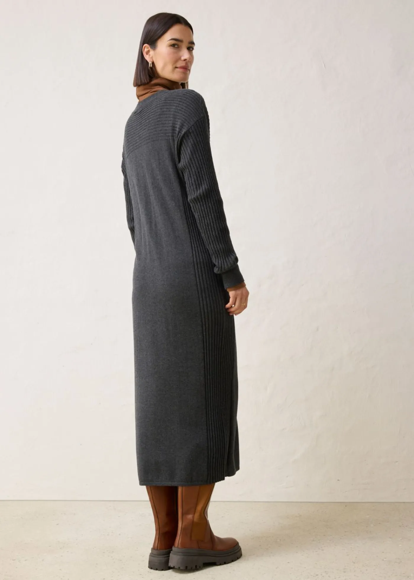 bonprix bonprix Vestido de punto de lana merina Antracita jaspeado Best