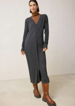 bonprix bonprix Vestido de punto de lana merina Antracita jaspeado Best