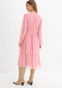 bonprix bonprix Vestido de punto de malla fina orquídea ahumado Clearance