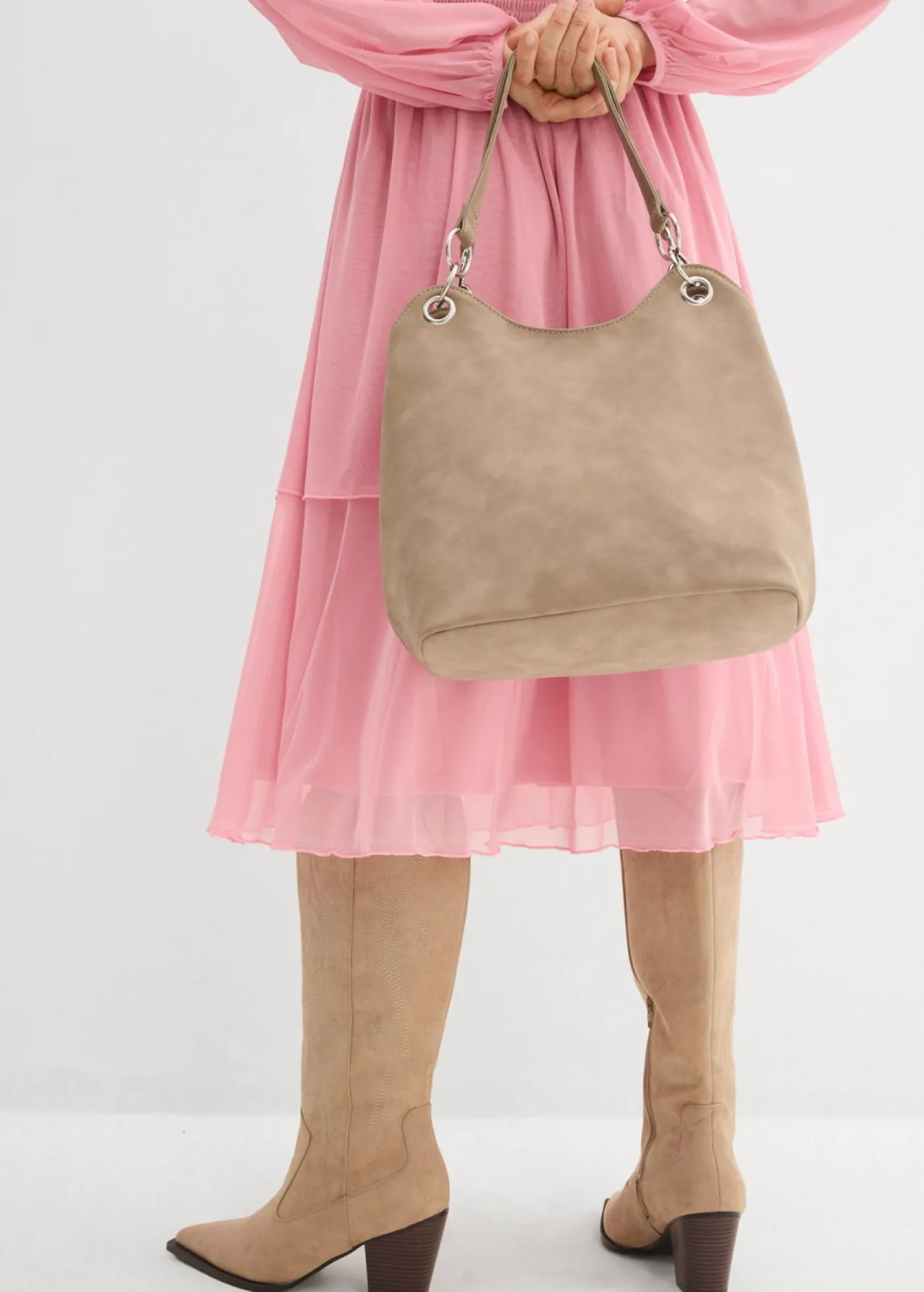 bonprix bonprix Vestido de punto de malla fina orquídea ahumado Clearance