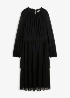 bonprix bonprix Vestido de punto de malla fina Negro Sale