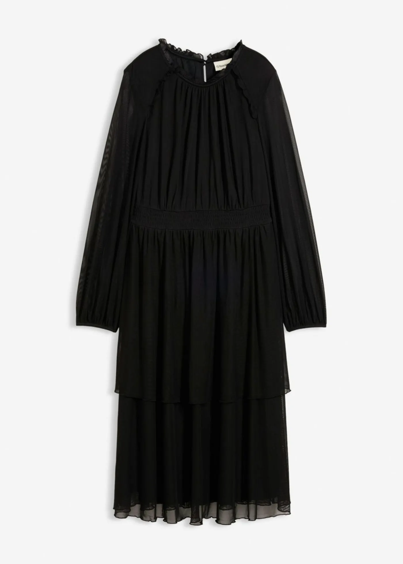 bonprix bonprix Vestido de punto de malla fina Negro Sale