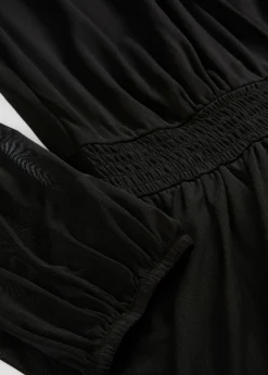 bonprix bonprix Vestido de punto de malla fina Negro Sale