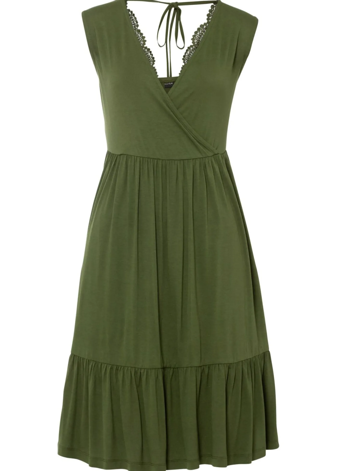 bonprix bonprix Vestido de punto de mezcla de viscosa Oliva Sale