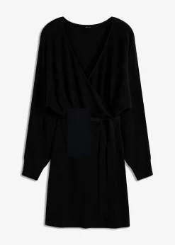 bonprix bonprix Vestido de punto de mezcla de viscosa Negro Discount