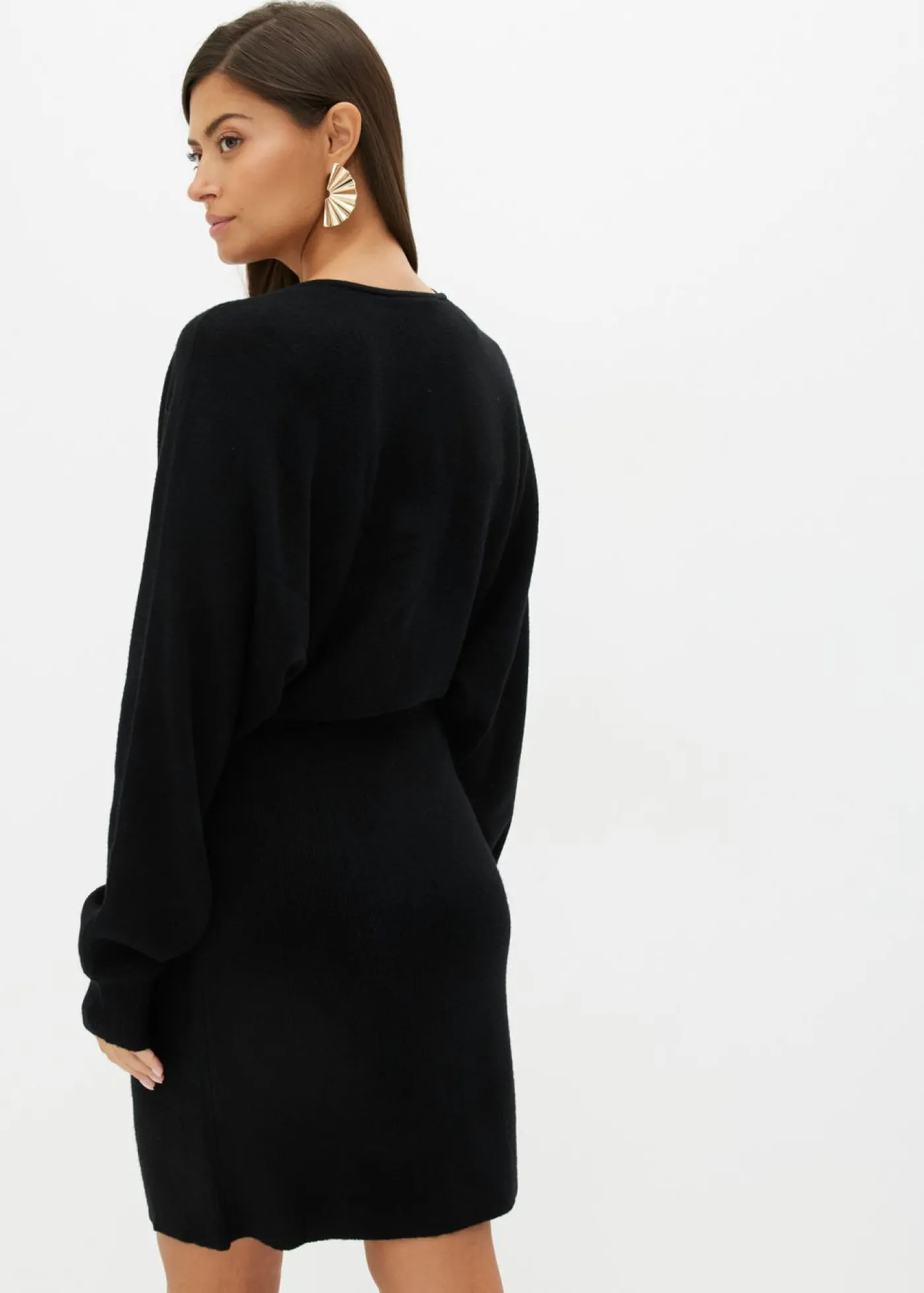 bonprix bonprix Vestido de punto de mezcla de viscosa Negro Discount