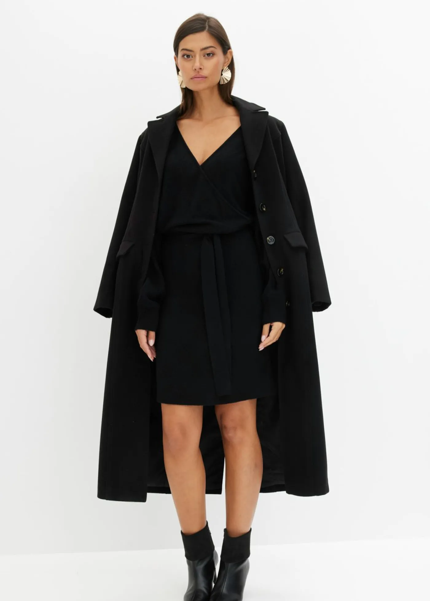 bonprix bonprix Vestido de punto de mezcla de viscosa Negro Discount
