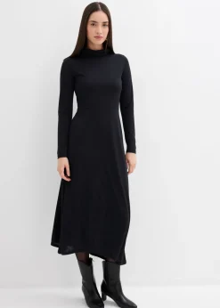 bonprix bonprix Vestido de punto de mezcla de modal suave Negro