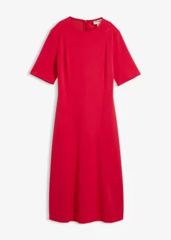 bonprix bonprix Vestido de punto de mezcla de viscosa fluida Rojo Discount