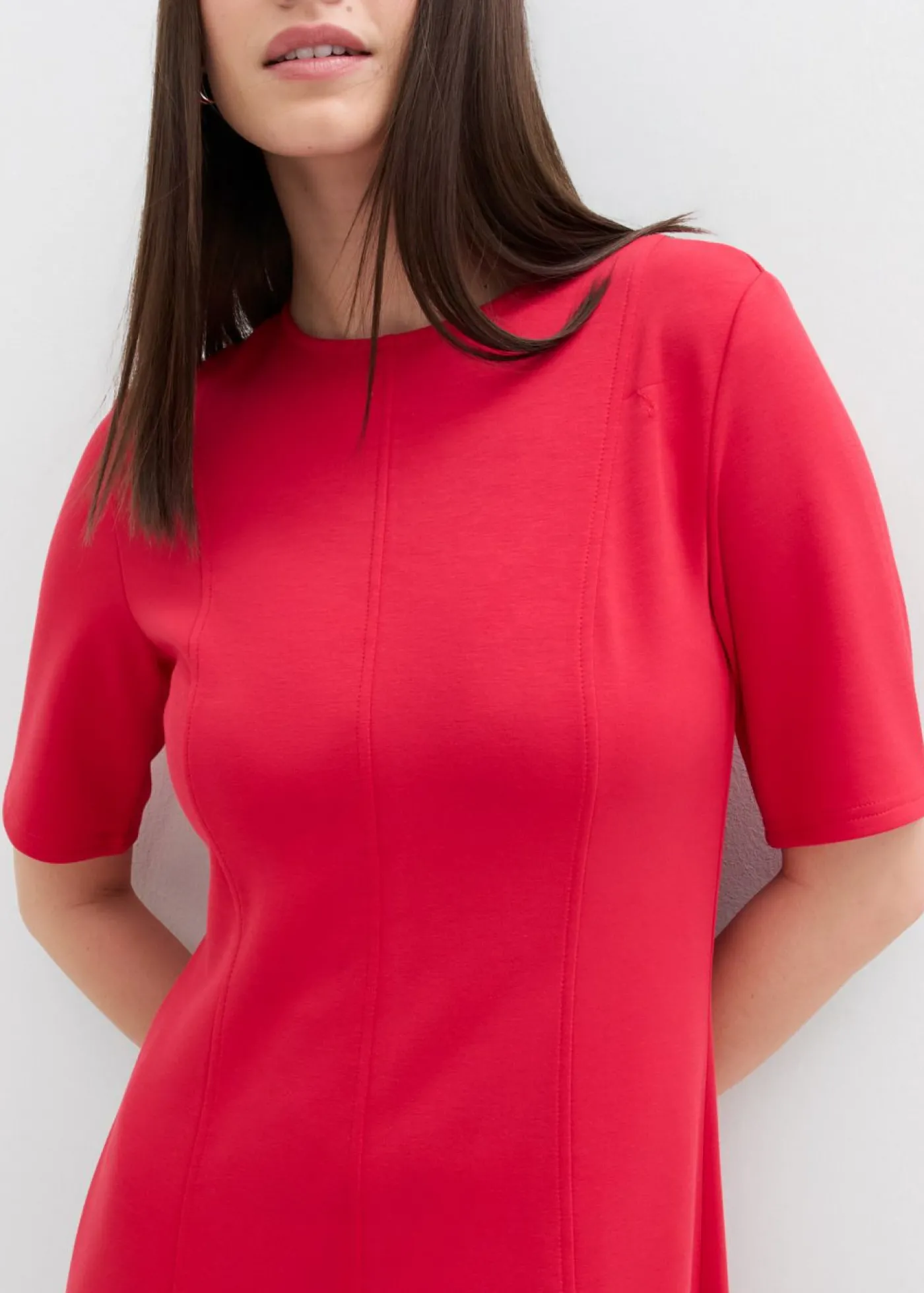 bonprix bonprix Vestido de punto de mezcla de viscosa fluida Rojo Discount