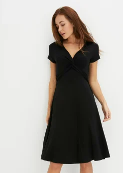 bonprix bonprix Vestido de punto de mezcla de viscosa Negro Outlet