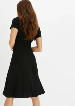 bonprix bonprix Vestido de punto de mezcla de viscosa Negro Outlet