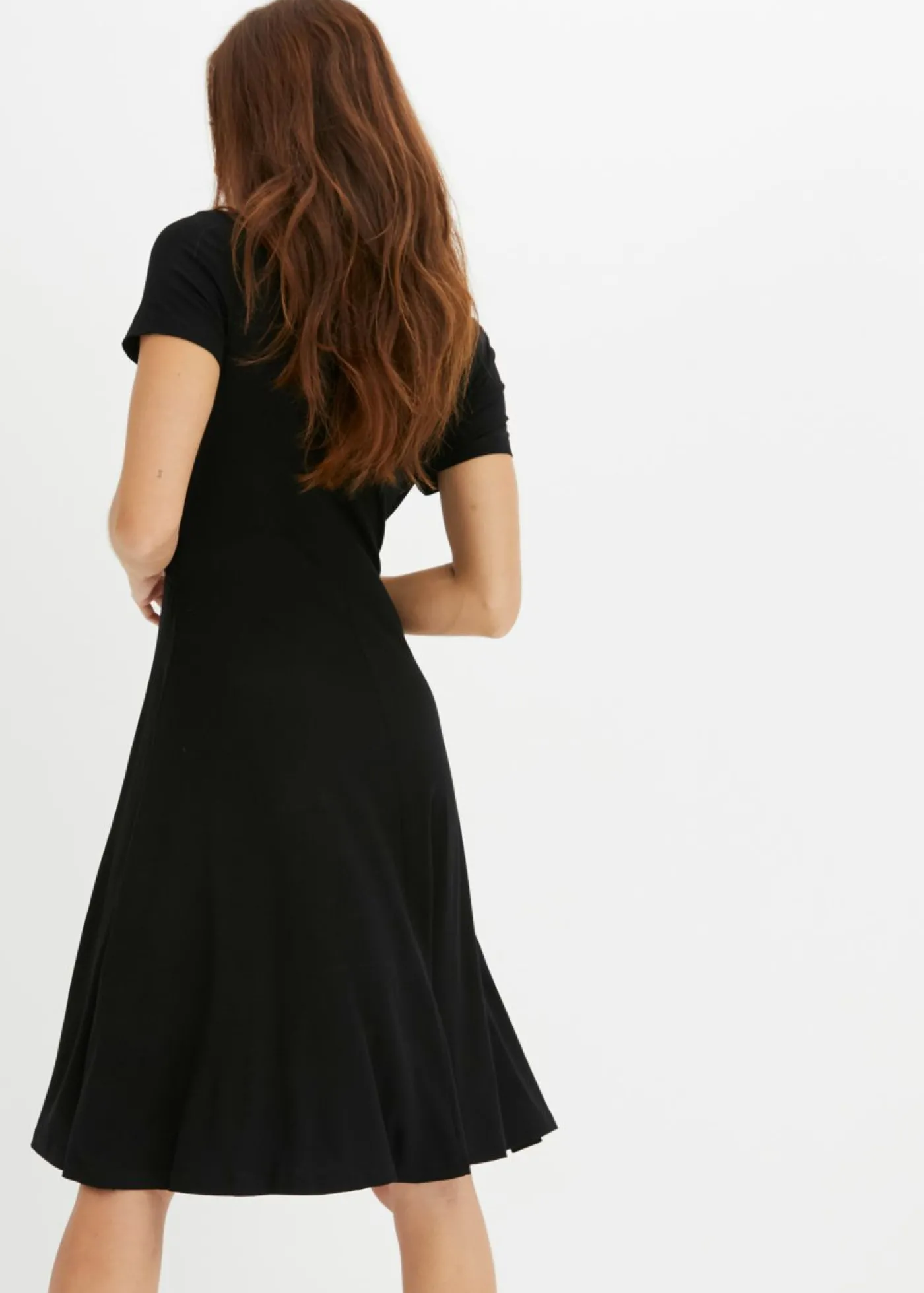 bonprix bonprix Vestido de punto de mezcla de viscosa Negro Outlet