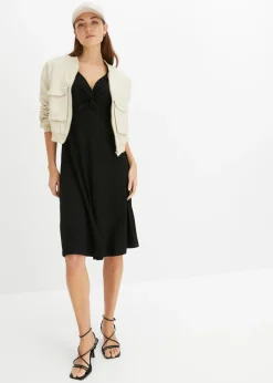 bonprix bonprix Vestido de punto de mezcla de viscosa Negro Outlet