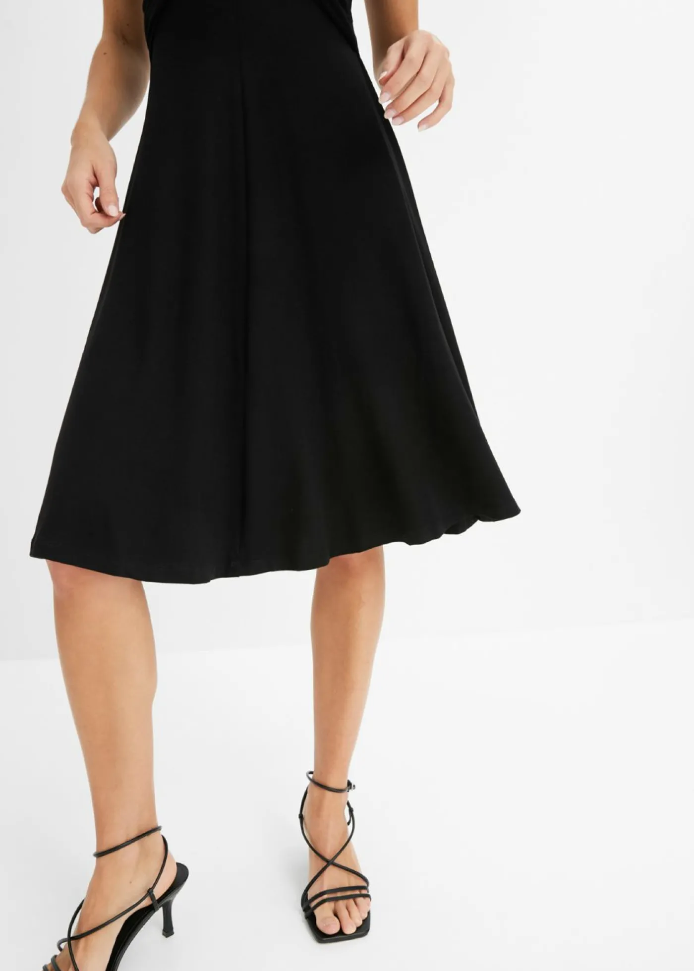 bonprix bonprix Vestido de punto de mezcla de viscosa Negro Outlet