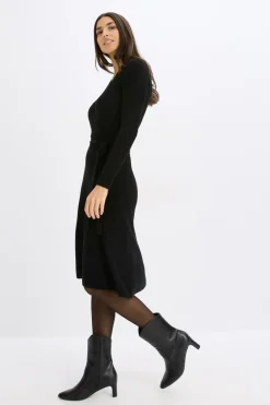bonprix bonprix Vestido de punto de mezcla de viscosa Negro Outlet