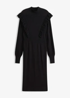 bonprix bonprix Vestido de punto de mezcla de viscosa Negro Sale