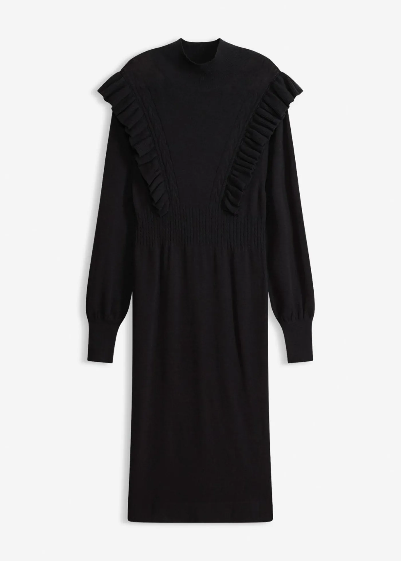 bonprix bonprix Vestido de punto de mezcla de viscosa Negro Sale