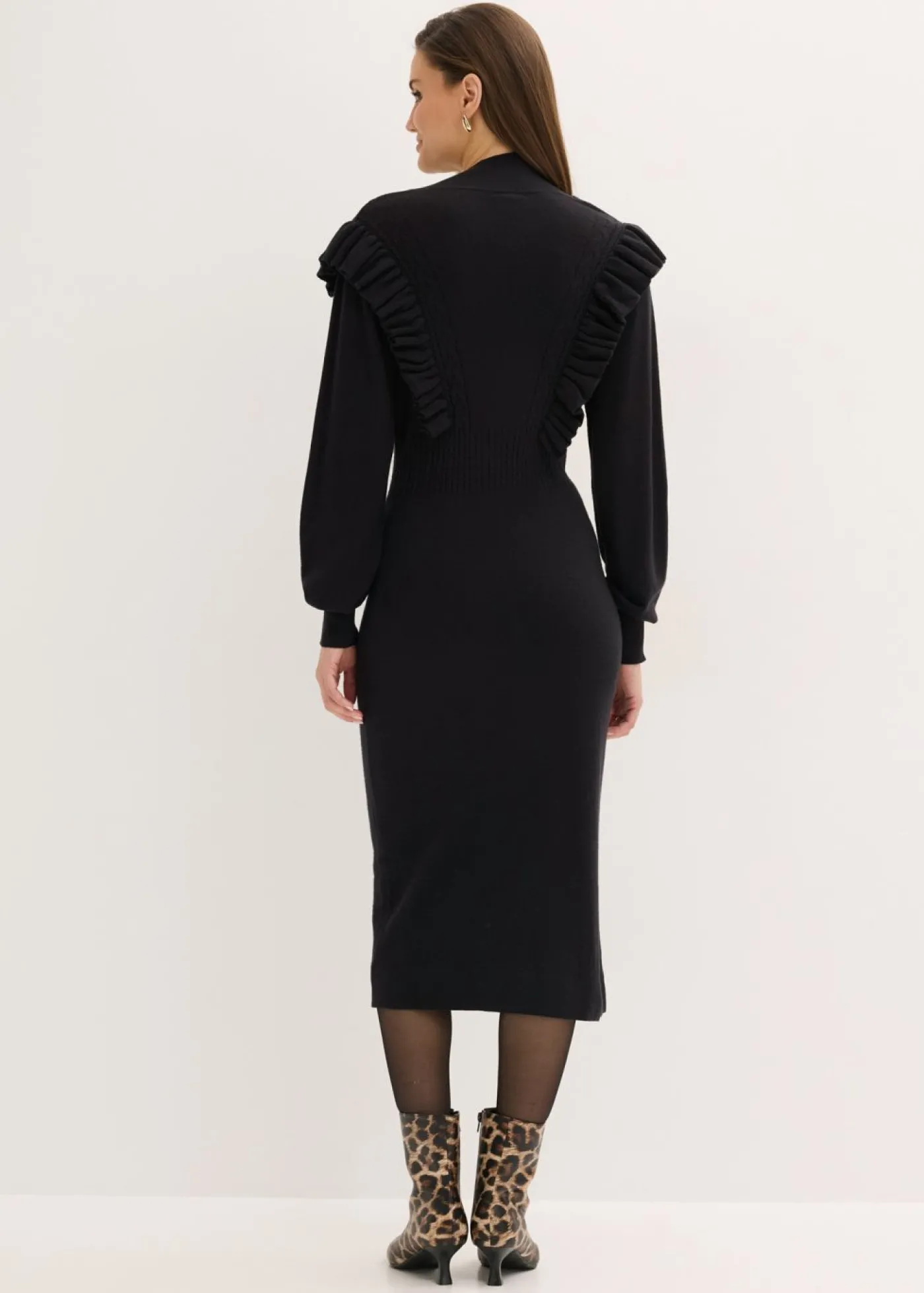 bonprix bonprix Vestido de punto de mezcla de viscosa Negro Sale