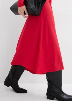 bonprix bonprix Vestido de punto de mezcla de modal suave Rojo Hot