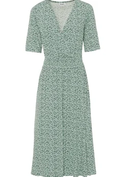 bonprix bonprix Vestido de punto de mezcla de viscosa Verde pastel de flores Clearance