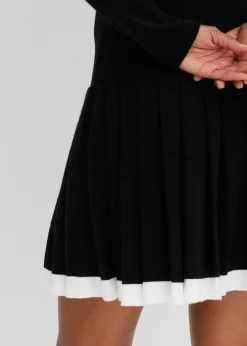 bonprix bonprix Vestido de punto de mezcla de viscosa Negro-blanco Sale