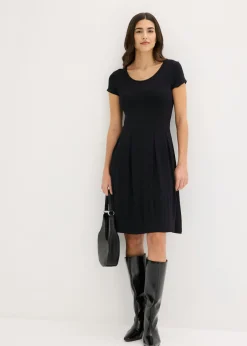 bonprix bonprix Vestido de punto de mezcla de viscosa Negro Discount