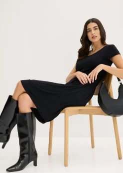 bonprix bonprix Vestido de punto de mezcla de viscosa Negro Discount