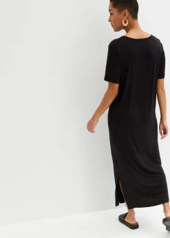 bonprix bonprix Vestido de punto de mezcla de viscosa fluida Negro Discount