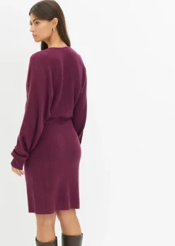 bonprix bonprix Vestido de punto de mezcla de viscosa Berenjena Outlet